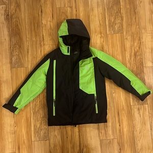 Spider ski/snowboard jacket kids size 10-12 (M) Black and neon green. Like new.